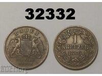 Баден 1 кройцер 1860 Германия