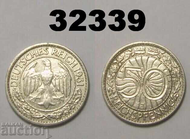 RR! Σπάνιο Γερμανικό 50 Pfennig 1931 J RR! Σπάνιο Γερμανικό 50 Pfennig 1931 J