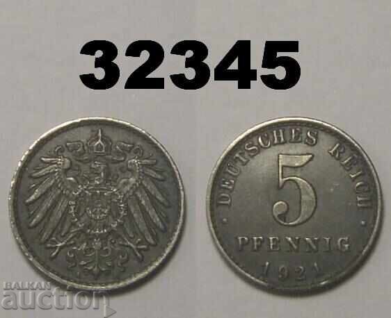 Γερμανία 5 πφένιγκ 1921 Α σιδερένιο
