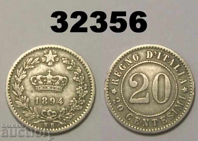 Italy 20 centesimi 1894 KB