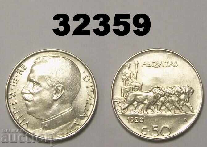 Ιταλία 50 λεπτά 1920 XF+