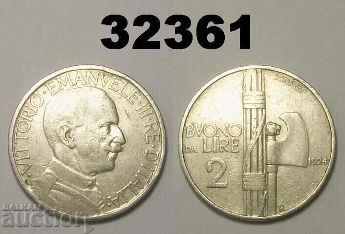 Италия 2 лири 1924 Италия 2 лири 1924