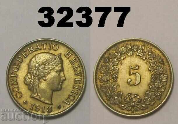 R! Ελβετία 5 ράπεν 1918 Άριστη R! Ελβετία 5 ράπεν 1918 Άριστη