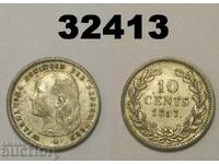 Olanda 10 cenți 1897 XF argint