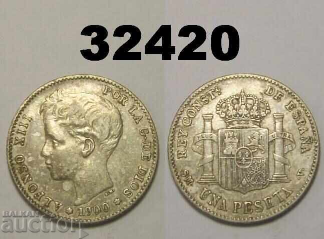 Испания 1 песета 1900 VF+ Испания 1 песета 1900 VF+