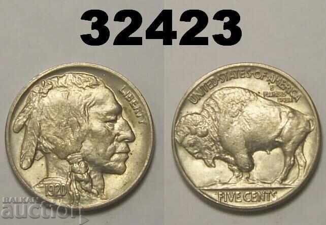 USA 5 Cents 1920 Excellent