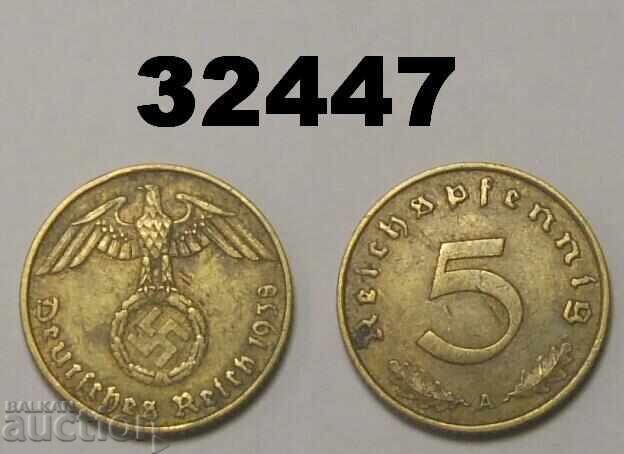 Germany 5 Pfennig 1938 A Swastika