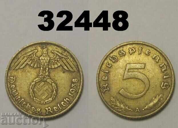 Germania 5 Pfennig 1938 O zvastica Germania 5 Pfennig 1938 O zvastica