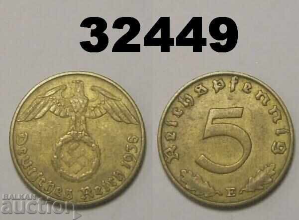 Germania 5 Pfennig 1938 E Swastika