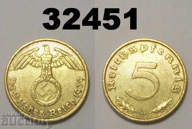Germania 5 Pfennig 1939 O zvastica Germania 5 Pfennig 1939 O zvastica