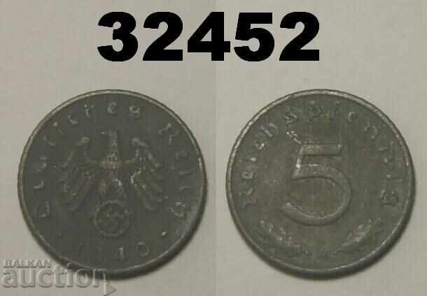 Germania 5 Pfennig 1940 A Svastică Germania 5 Pfennig 1940 A Svastică