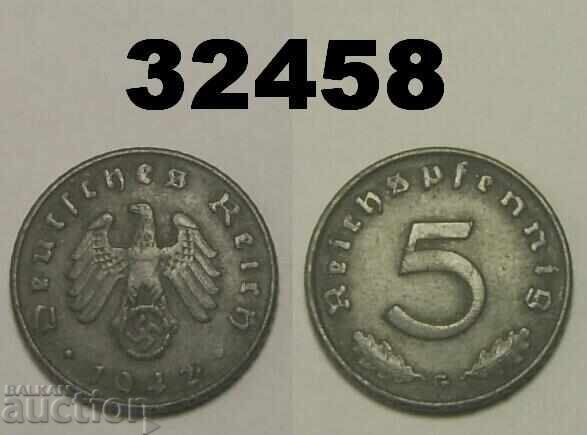 Γερμανία 5 πφενίγκ 1942 G Σβάστικα