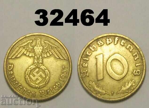 Germany 10 Pfennig 1937 F Swastika Germany 10 Pfennig 1937 F Swastika