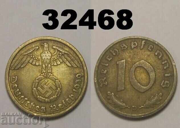 Γερμανία 10 πφένιγκ 1939 D Σβάστικα