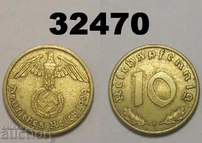 Germany 10 Pfennig 1939 F Swastika