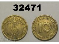 Германия 10 пфенига 1939 G Свастика