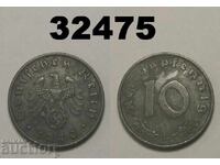 Germania 10 Pfennig 1940 B Svastică