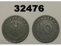 Germania 10 Pfennig 1940 B Svastică