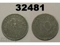 Germany 10 Pfennig 1944 F Swastika