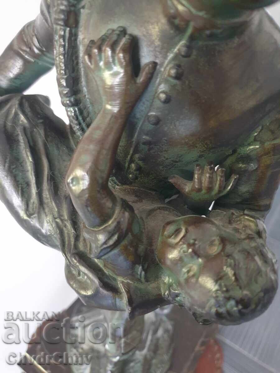 Old French bronze sculpture/figure of a fireman by Moreau - 6 Old French bronze sculpture/figure of a fireman by Moreau - 6