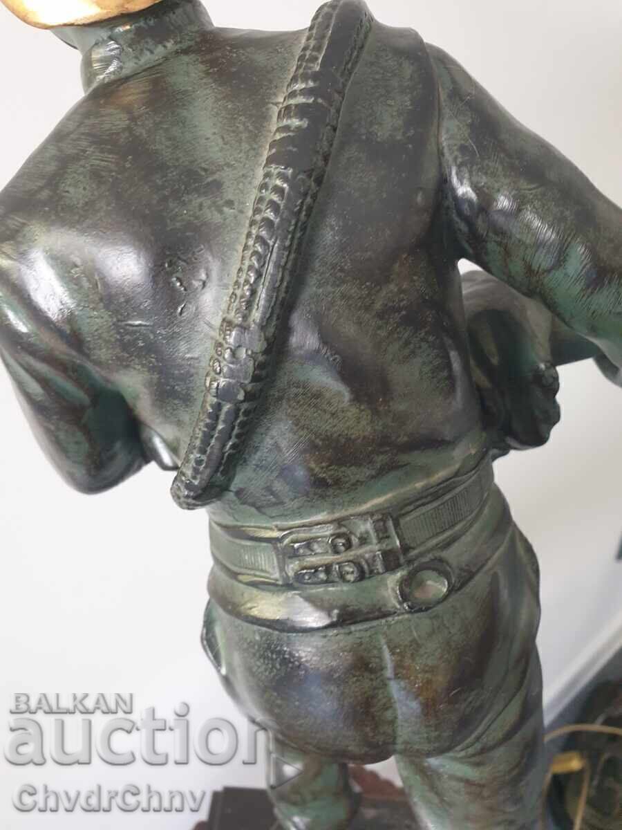 Veche sculptură/figură din bronz franceză a pompierului Moreau - 7 Veche sculptură/figură din bronz franceză a pompierului Moreau - 7