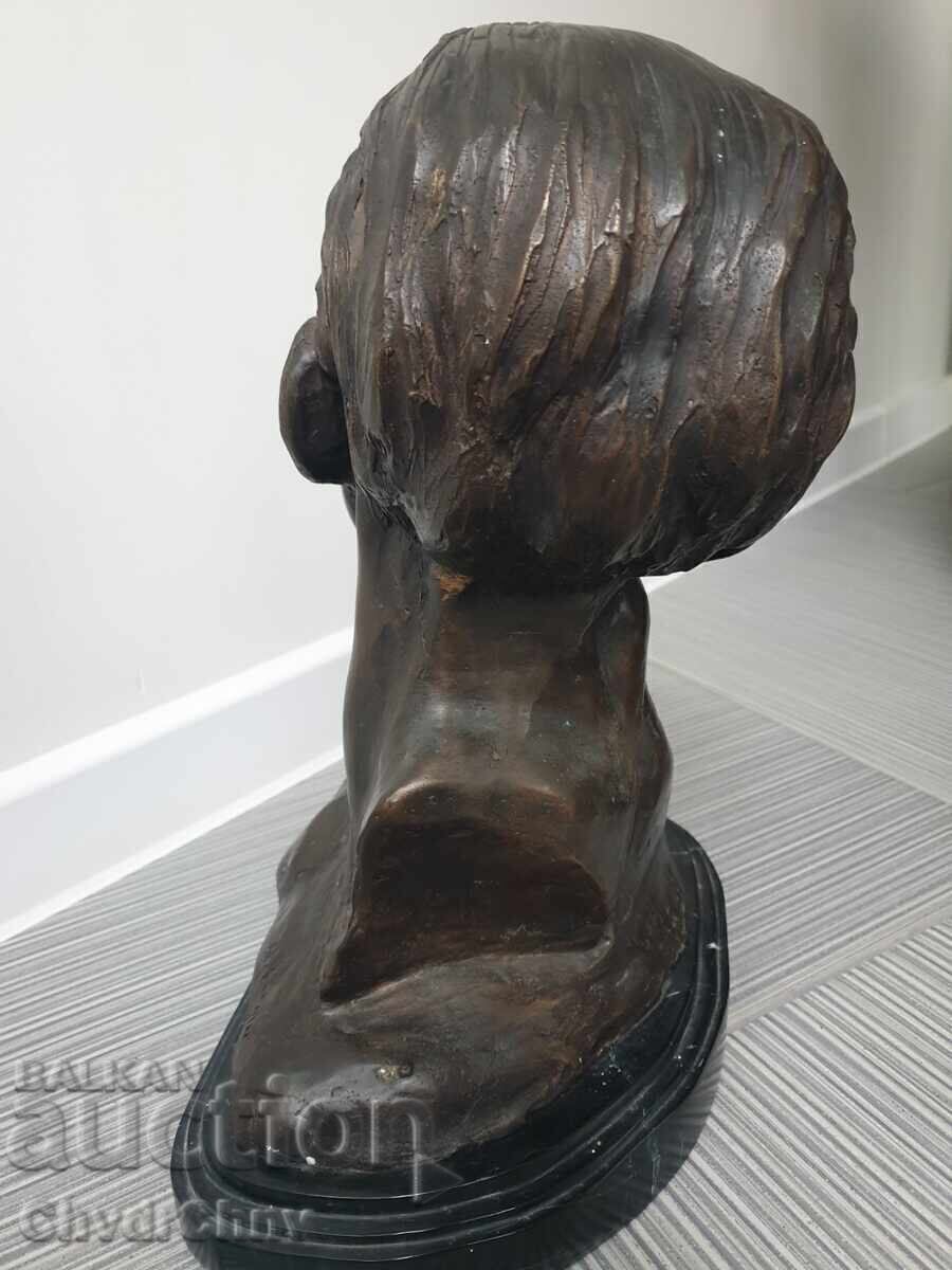 Livrarea 39sm-13kg Statuetă Rodin/sculptură veche din bronz-bust
