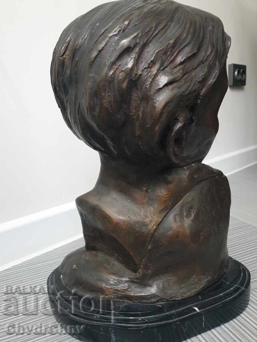 39sm-13kg Statuetă Rodin/sculptură veche din bronz-bust - 5