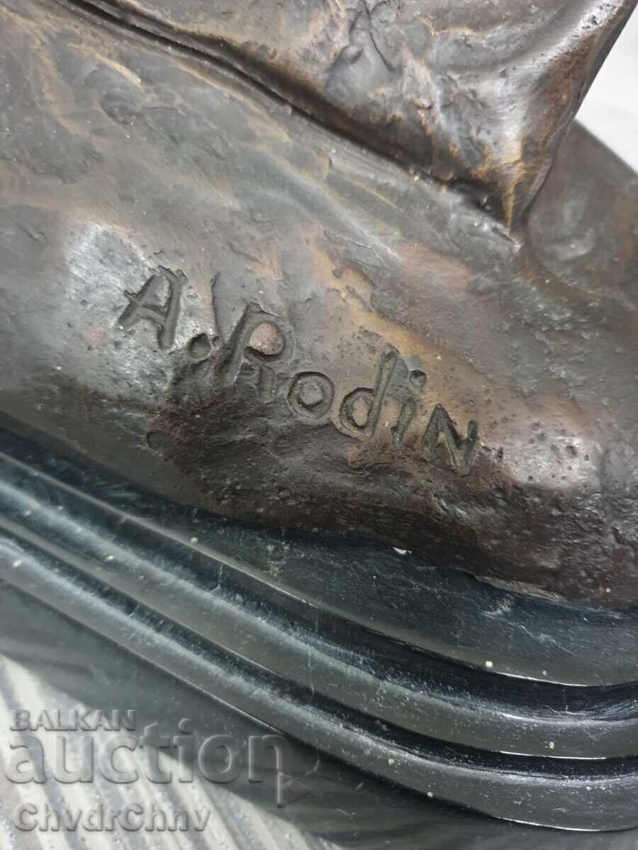 39sm-13kg Statuetă Rodin/sculptură veche din bronz-bust - 7