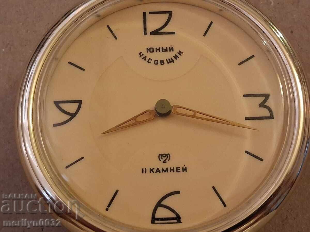 Съветски настолен часовник "Юньй Часовщик" - СССР - 7