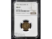 3 bani 1952 NGC MS 67