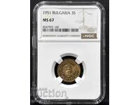 3 bani 1952 NGC MS 67