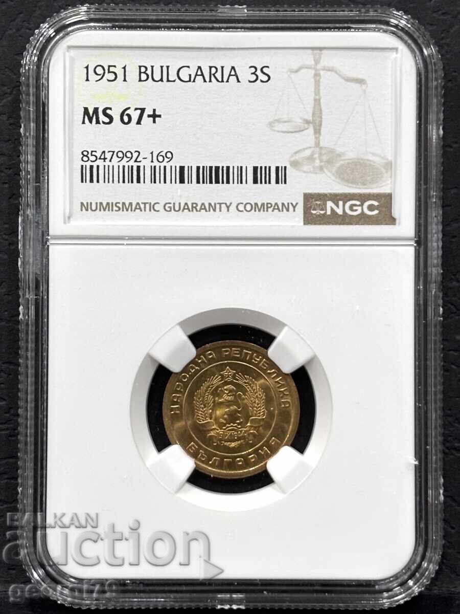 3 stotinki 1951 NGC MS 67+ 3 stotinki 1951 NGC MS 67+