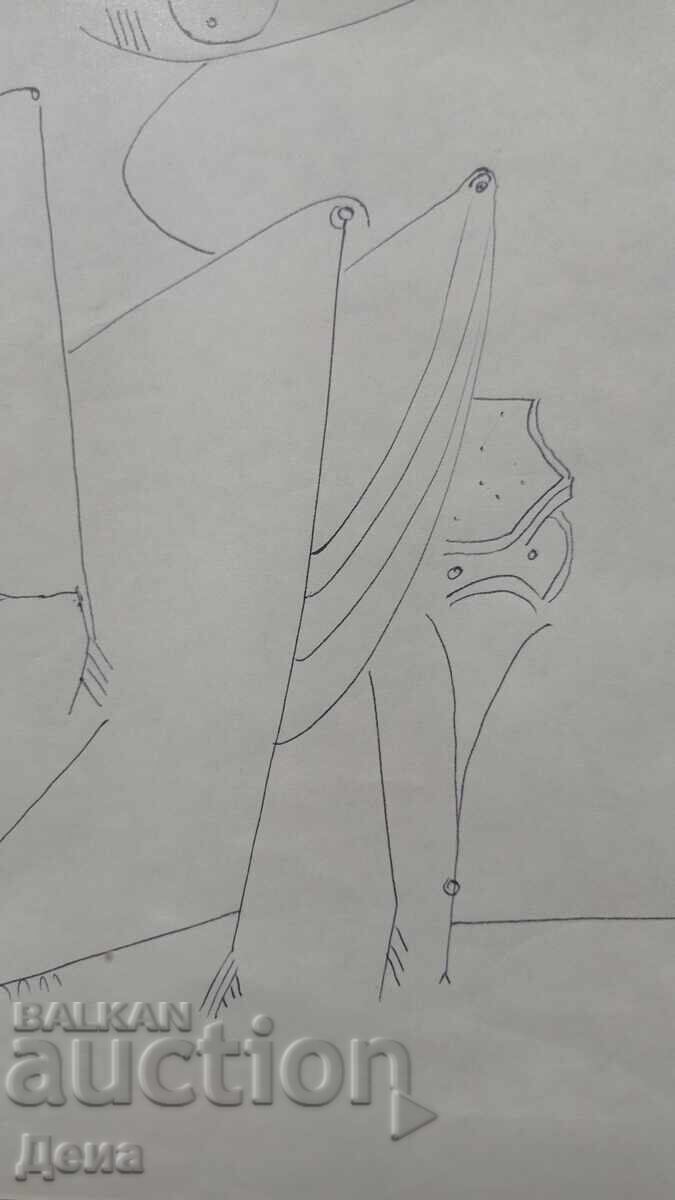 Dimitar Kazakov-Neron drawing original 1982. - 6