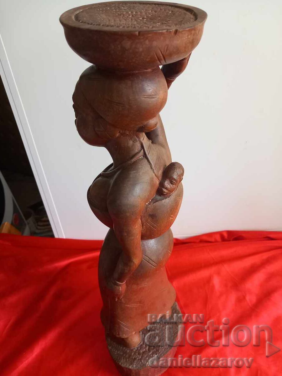 Licitație Sculptură veche africană din lemn, figurină statuetă