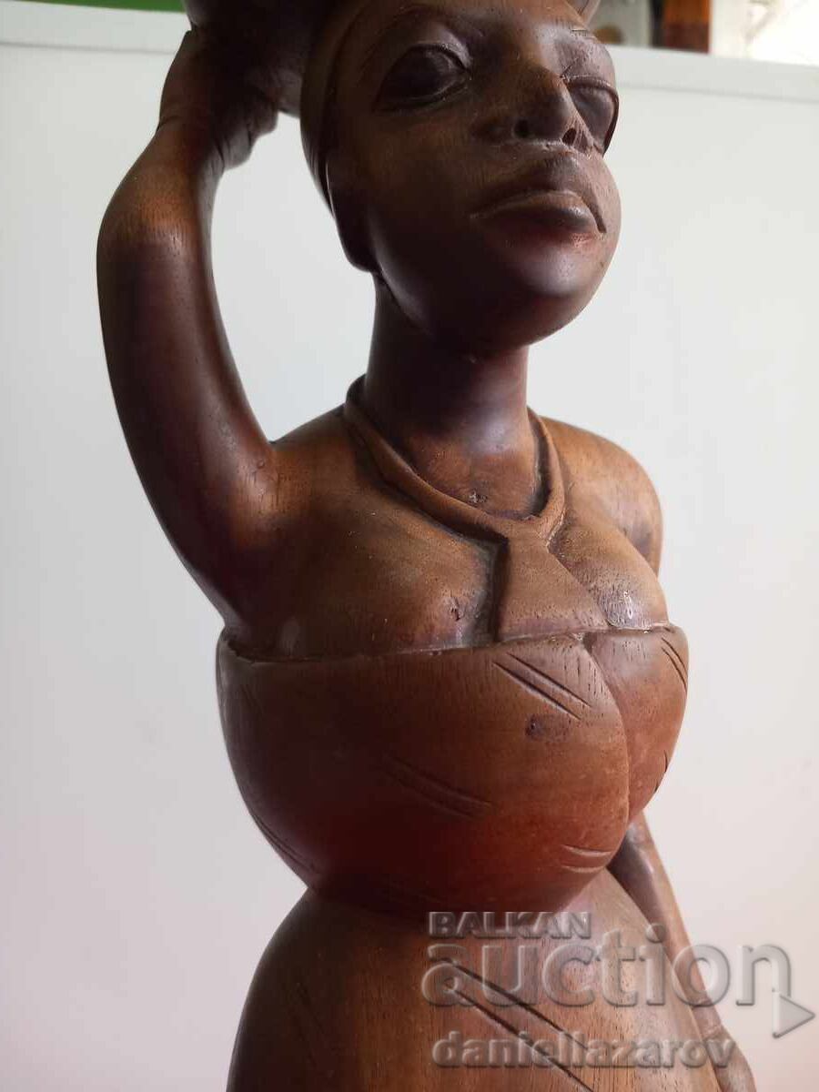 Παλαιό ΑΦΡΙΚΑΝΙΚΟ Ξύλινο Γλυπτό, Φιγούρα Αγαλματίδιο - 6