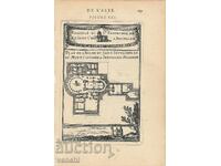 1683 - MALLET ENGRAVING - Jerusalem - Plan - Original