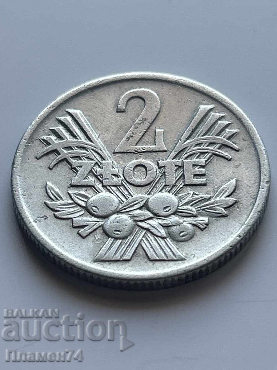 2 zloți 1974 Polonia cu preț 1.00 BGN | € 0.51