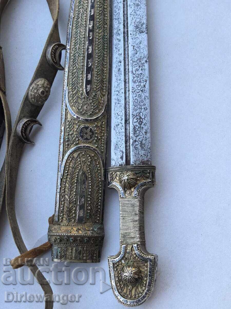 Silver Caucasian Kama. Dagger - 5