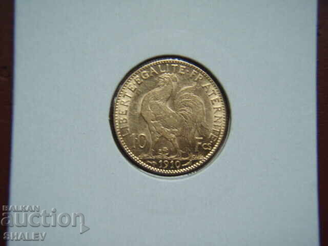 Delivery of 10 Francs 1910 France /3/ - AU (gold)