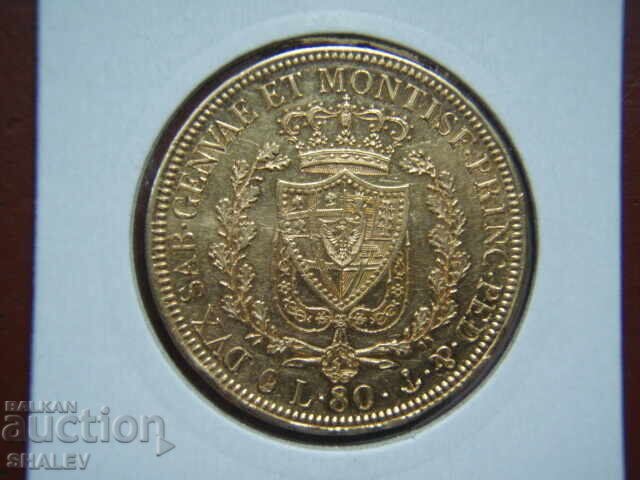 Auction  80 Lire 1830 Sardinia / Italy - AU (gold)