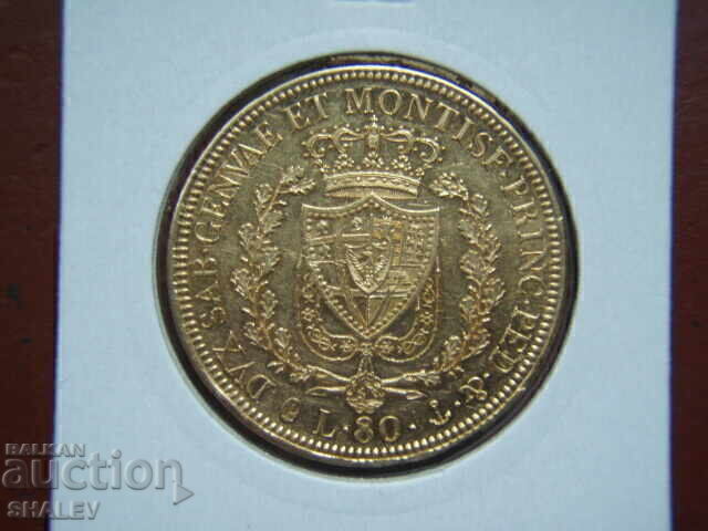 Livrarea 80 Lire 1830 R Sardinia / Italia (Sardinia) - AU (aur) Livrarea 80 Lire 1830 R Sardinia / Italia (Sardinia) - AU (aur)