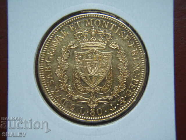 80 Lire 1830 R Sardinia / Italia (Sardinia) - AU (aur) 80 Lire 1830 R Sardinia / Italia (Sardinia) - AU (aur)