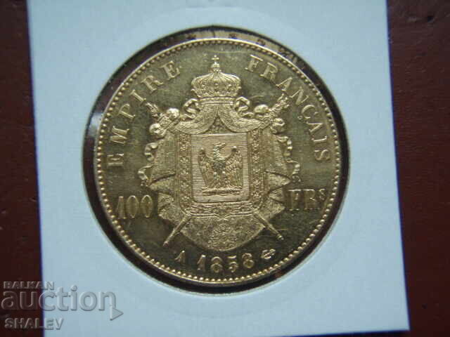 Delivery of 100 Francs 1858 A France - AU+ (Gold)