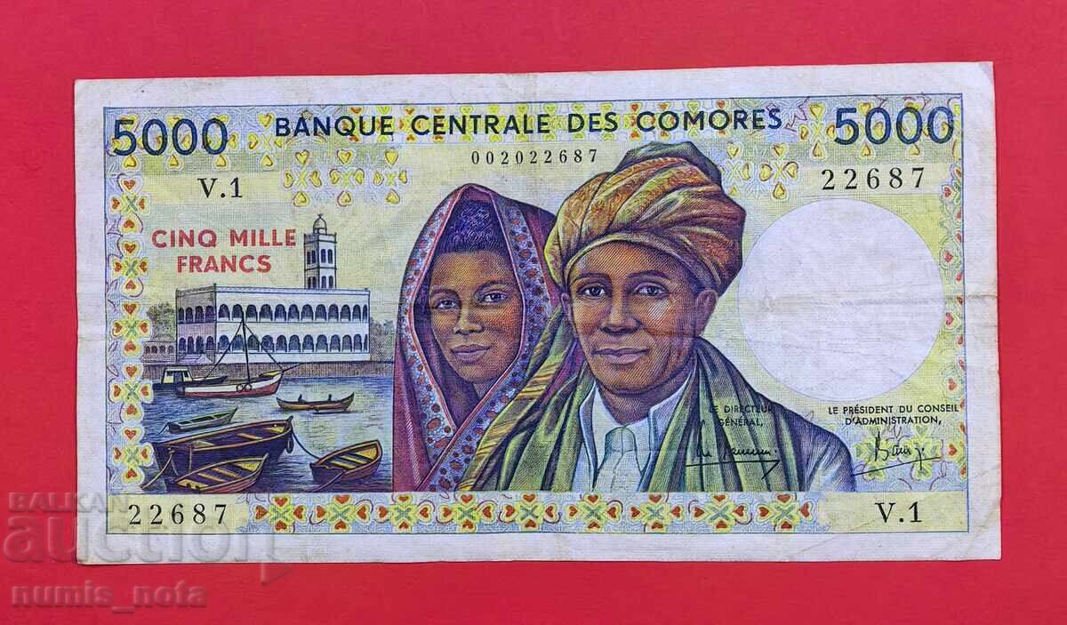 5000 Francs 1984 Comoros