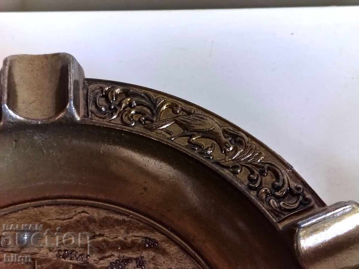 Auction  Great Large Relief Italian Bronze Ashtrays