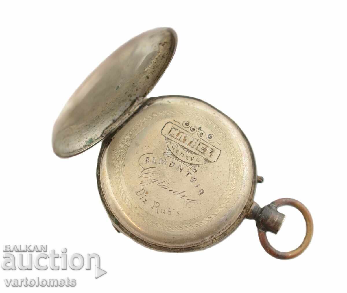 Аукцион Старинен сребърен джобен часовник   -   не работи