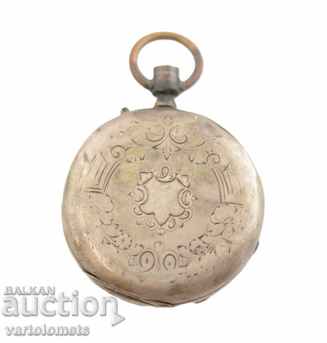 Доставка на Старинен сребърен джобен часовник   -   не работи