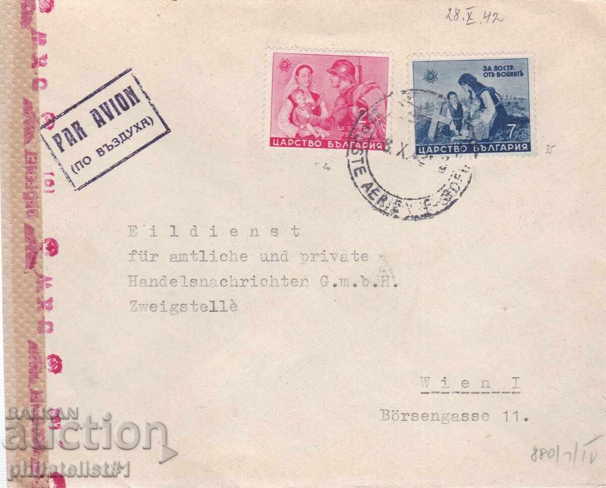 BULGARIA ENVELOPE AIRMAIL ENVELOPE TO AUSTRIA 1943 8