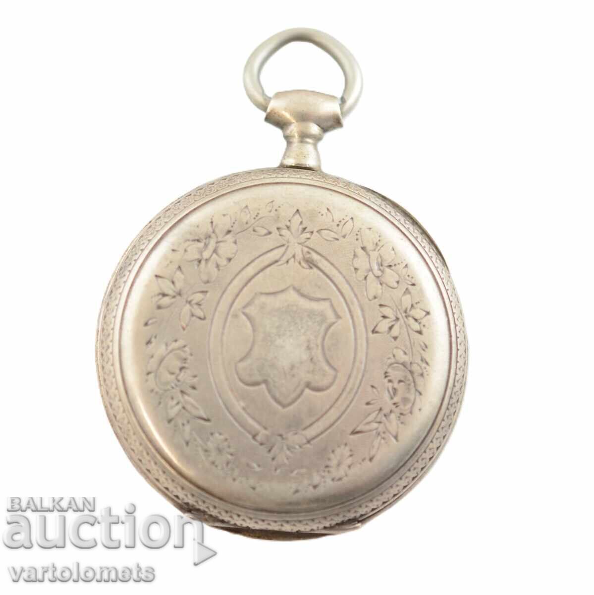 Παράδοση Αντίκα Ασημένιο Ρολόι Τσέπης - Δεν λειτουργεί