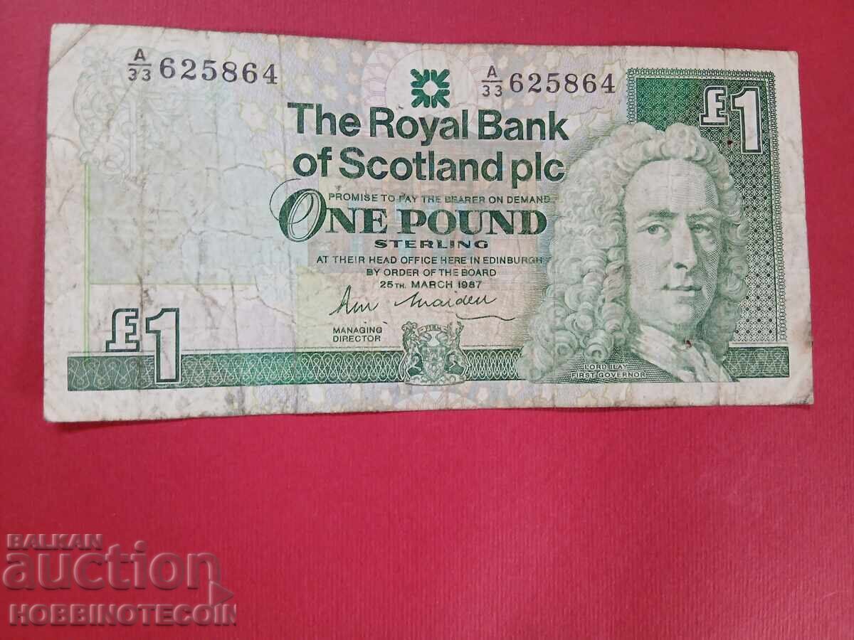 SCOȚIA SCTLAND 1 Liră emisiune 1987